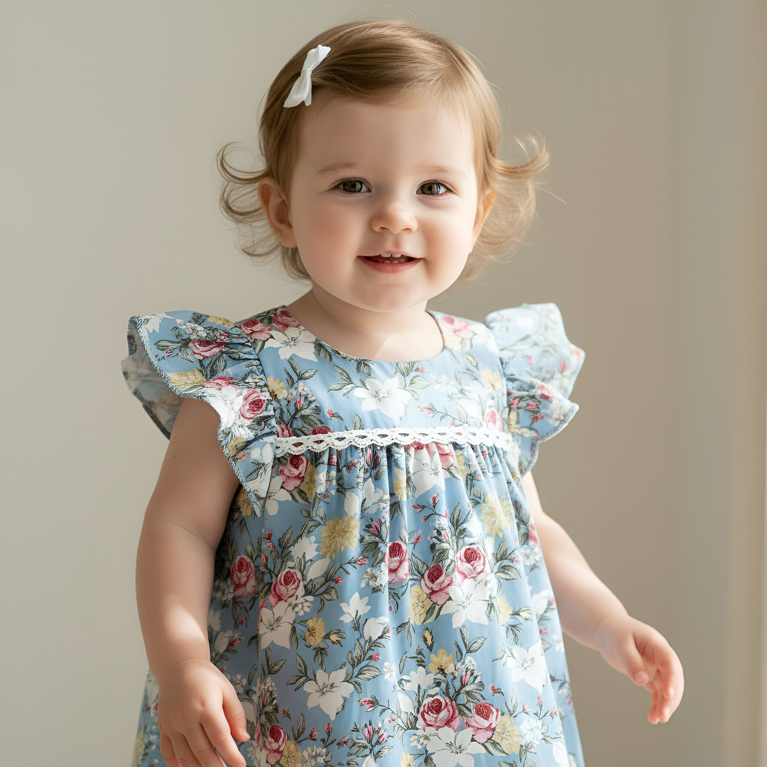 Baby Girls Maisy Dress - Blue Blossom