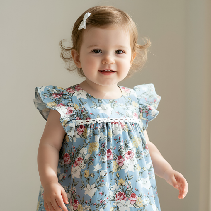 Baby Girls Maisy Dress - Blue Blossom