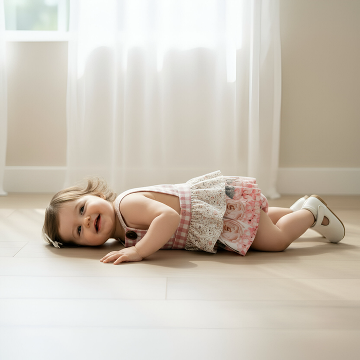 Baby Girls Frilly Playsuit -  Pretty Blossom