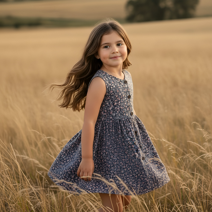Girls Alice Dress - Vintage Posy