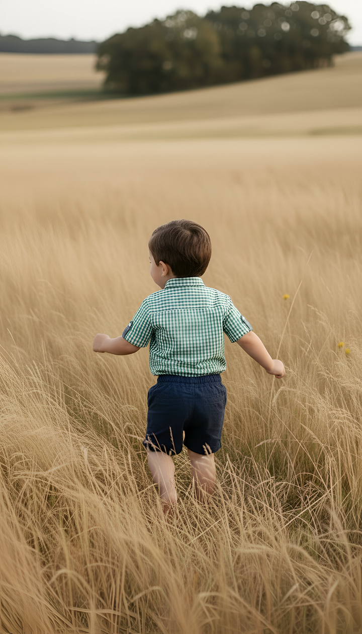 Boys Sonny Shorts - Navy Linen
