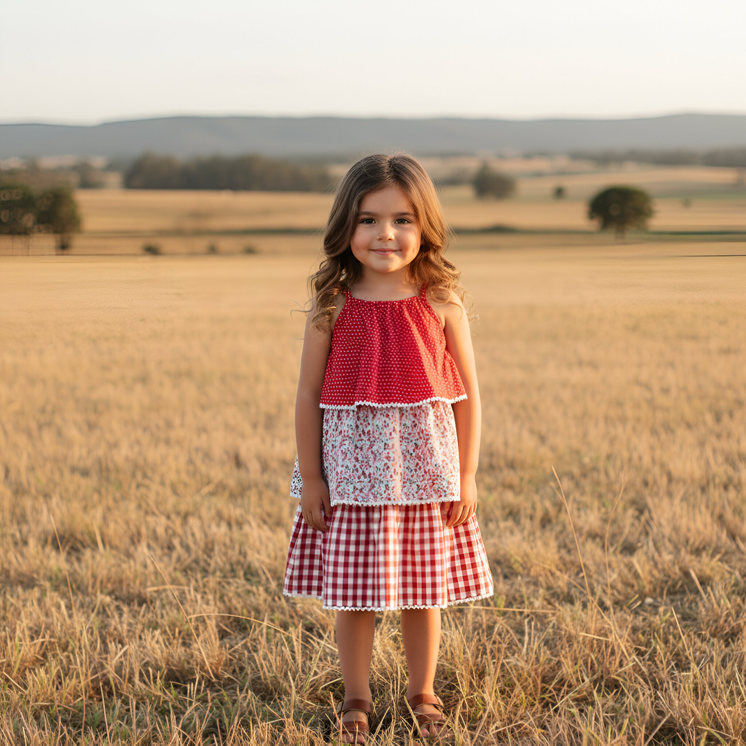Girls Sadie Dress -  Festive Floral 25