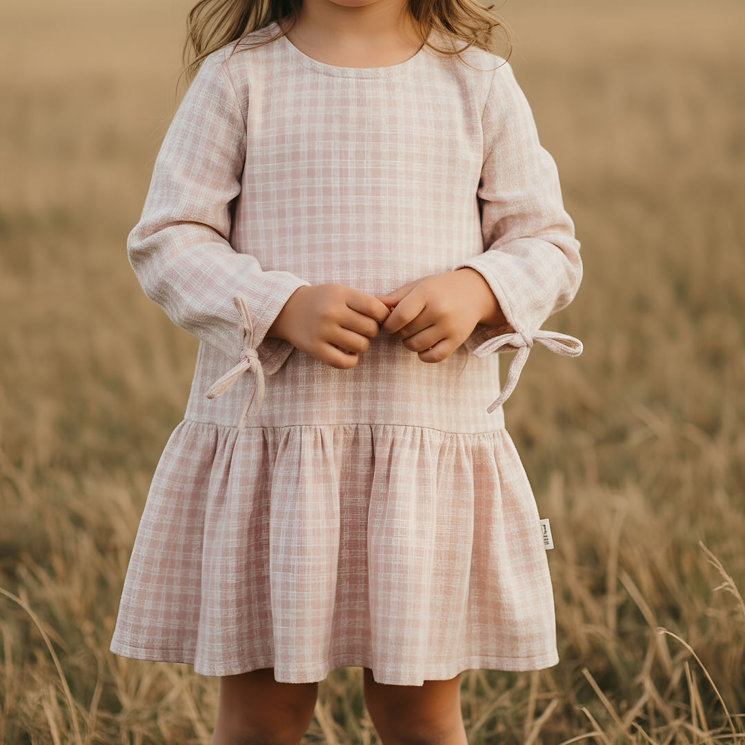 Girls Frankie Dress -  Pink Check