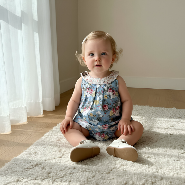 Baby Girls Sofia Playsuit - Blue Blossom
