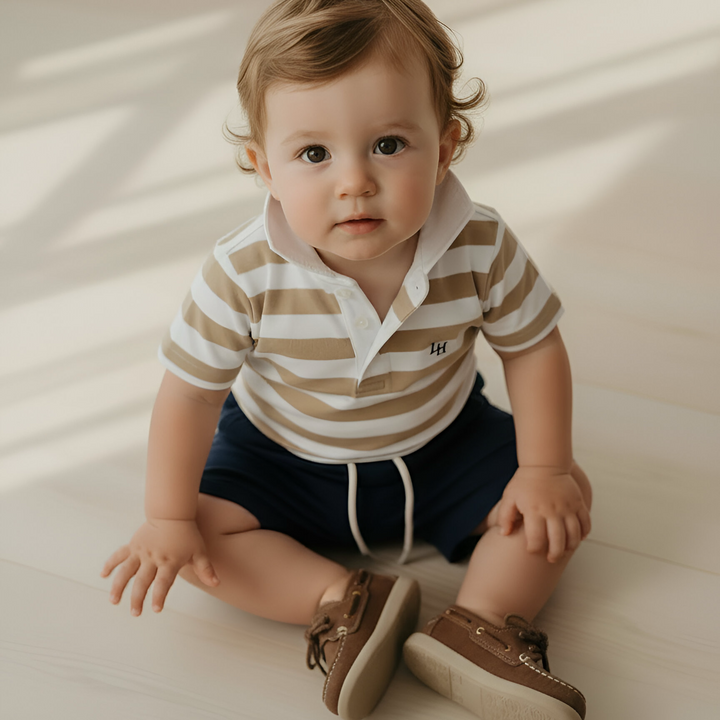 Baby Boys Sonny Short - Navy Linen