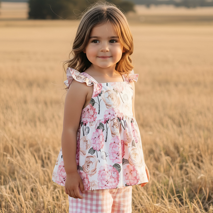 Girls Esme Top - Pink Blossom