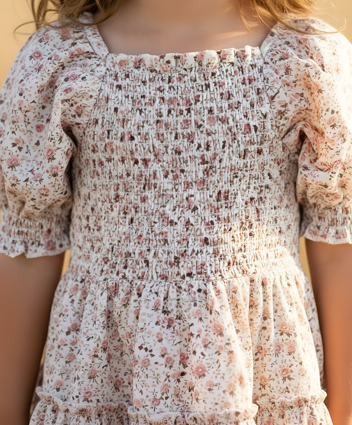 Girls Daisy Dress -  Pink Floral