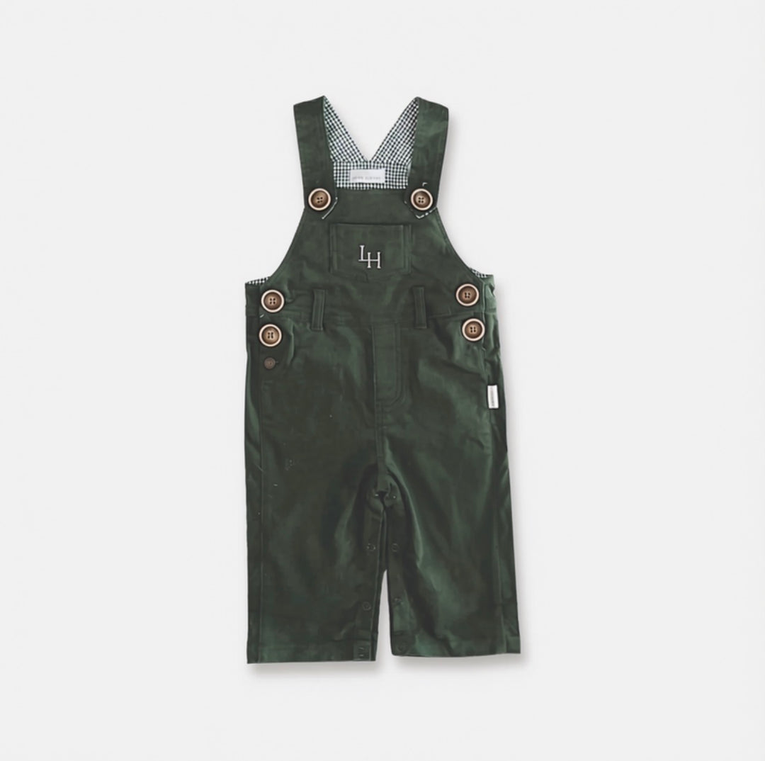 Baby Boys Roy Dungaree - Olive Corduroy