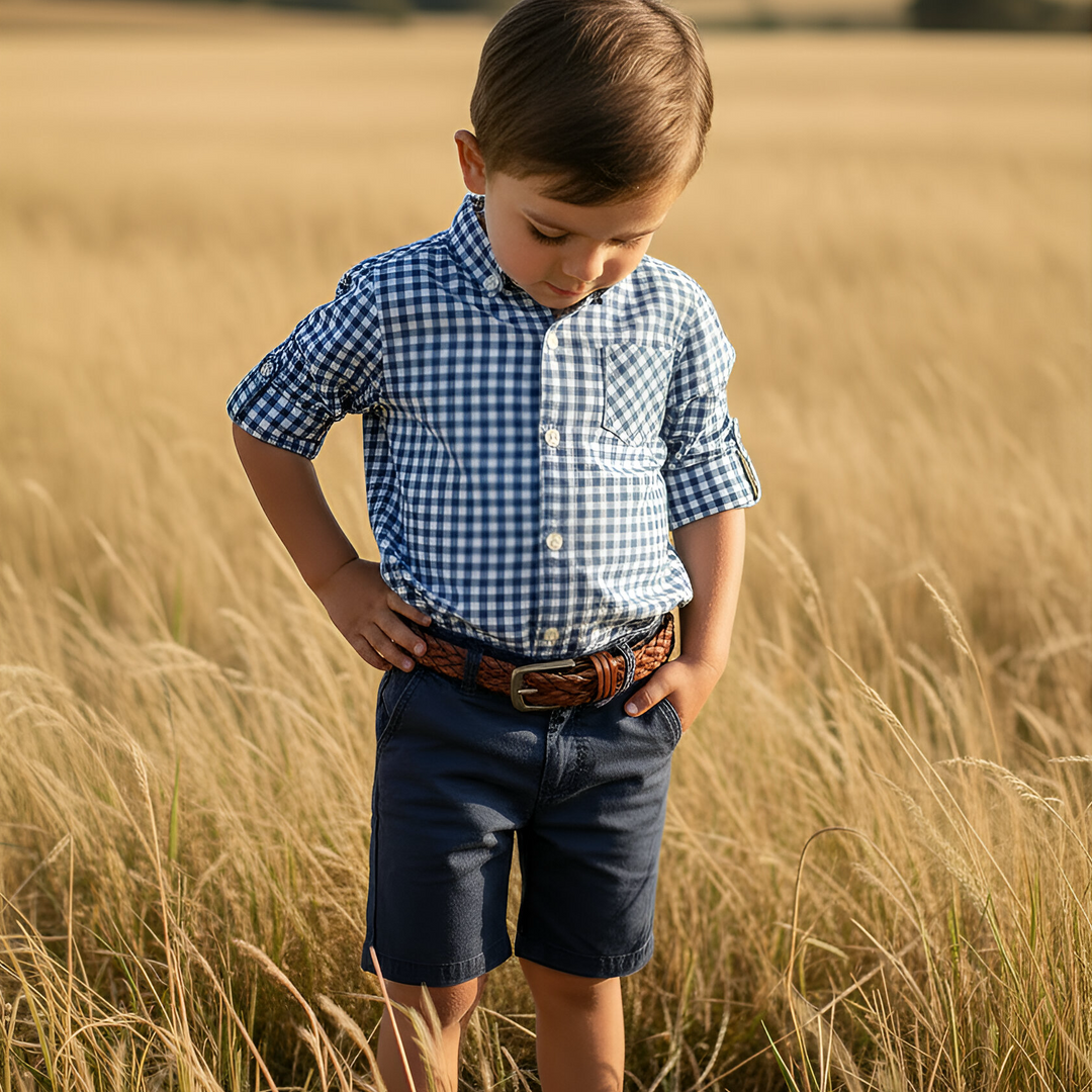 Boys Dress Shirt - Blue Check 26