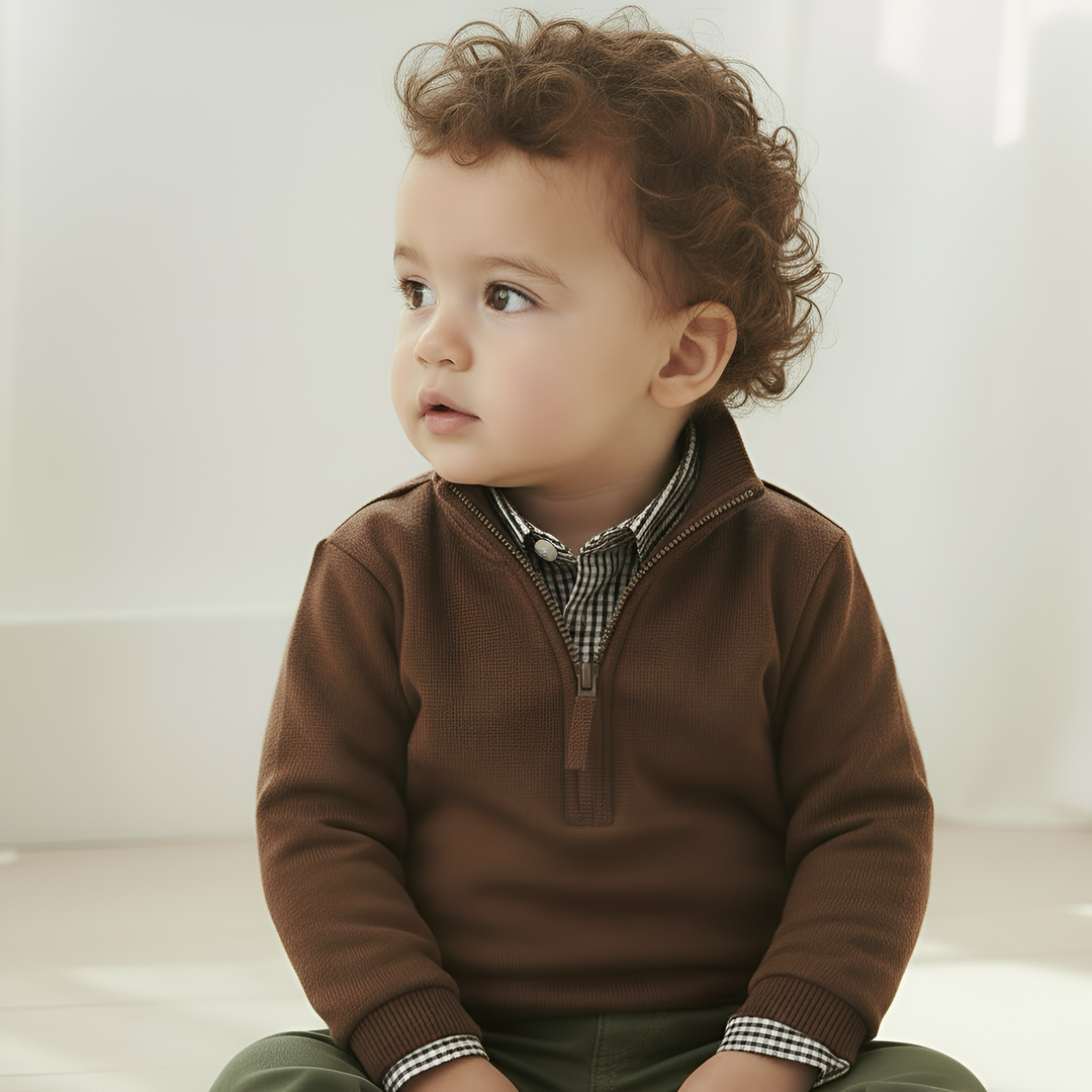 Baby Boys Harry Jumper - Dark Chestnut