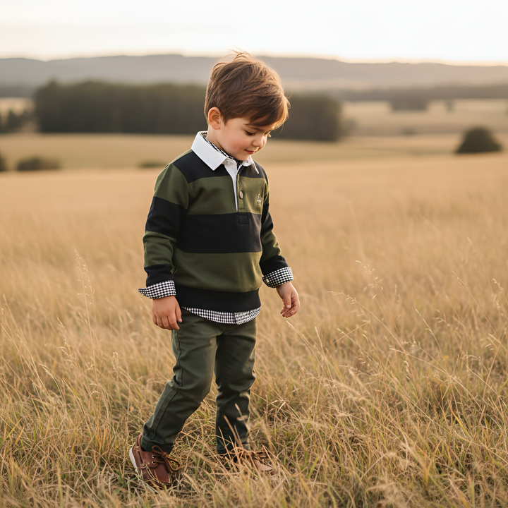 Boys Dress Shirt - Navy Gingham