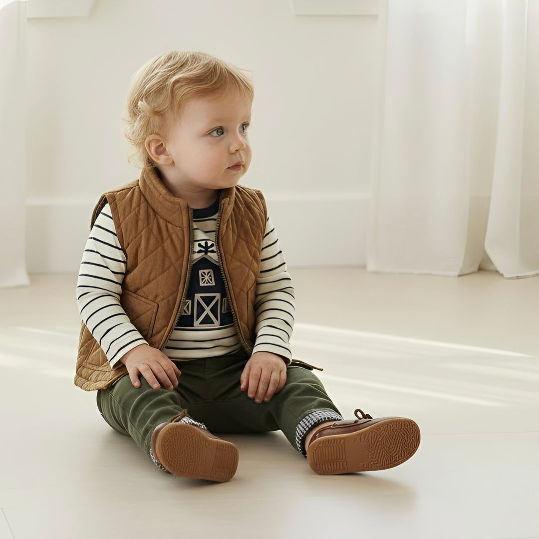 Baby Boys LS Applique Tee - Barn