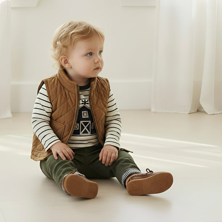Baby Boys LS Applique Tee - Barn