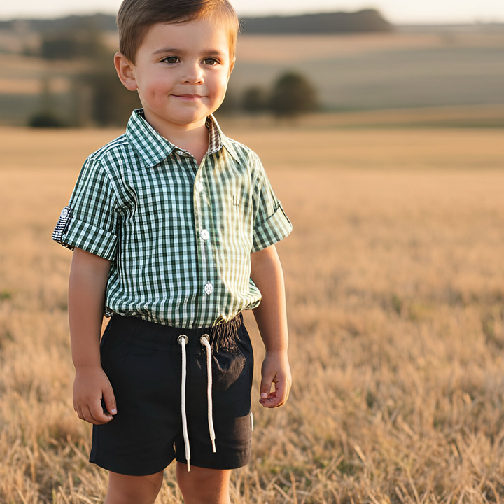 Boys Sonny Shorts - Navy Linen