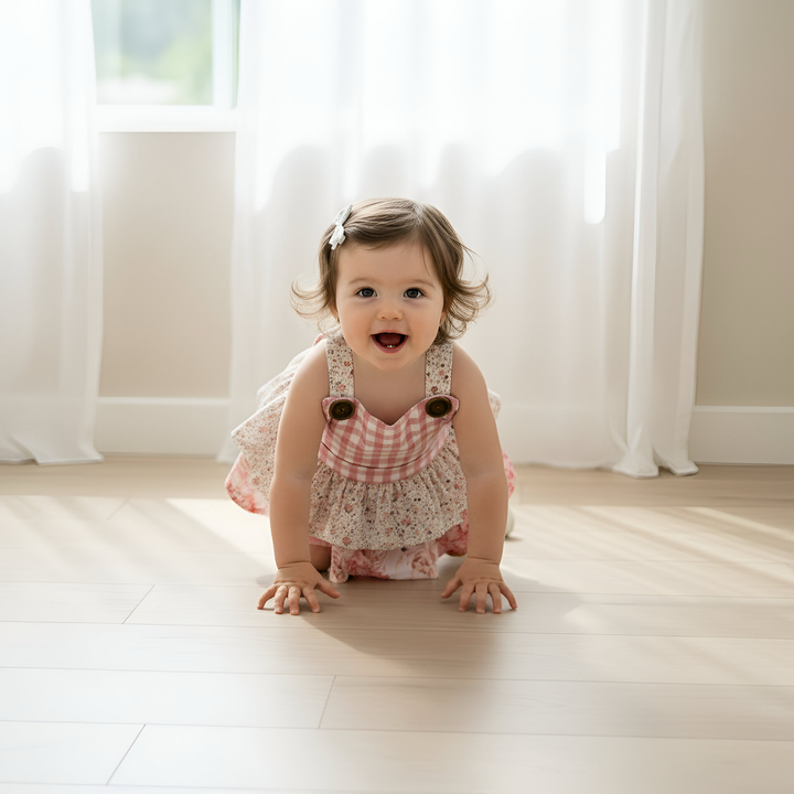 Baby Girls Frilly Playsuit -  Pretty Blossom