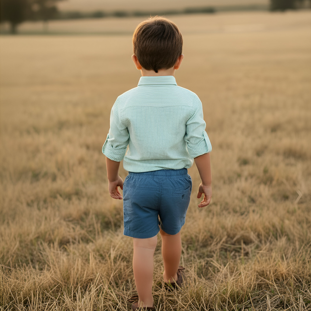 Boys Sonny Shorts - Blue Linen 26