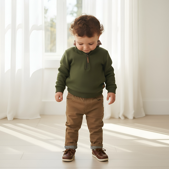 Baby Boys Harry Jumper - Dark Olive