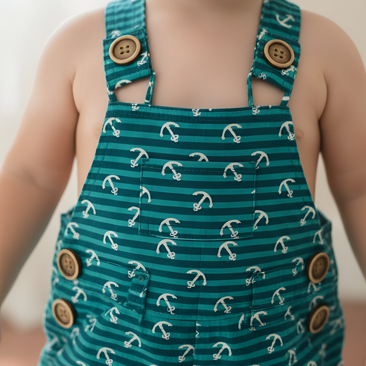 Baby Boys Roy Dungaree - Coastal Anchors 26