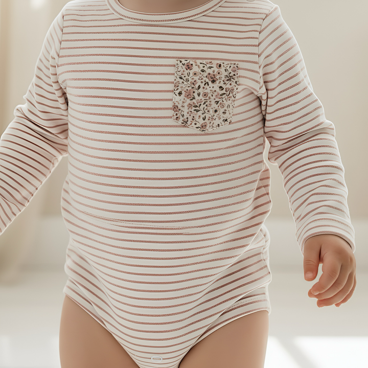 Baby Girls Knit Romper -  Pink Stripe