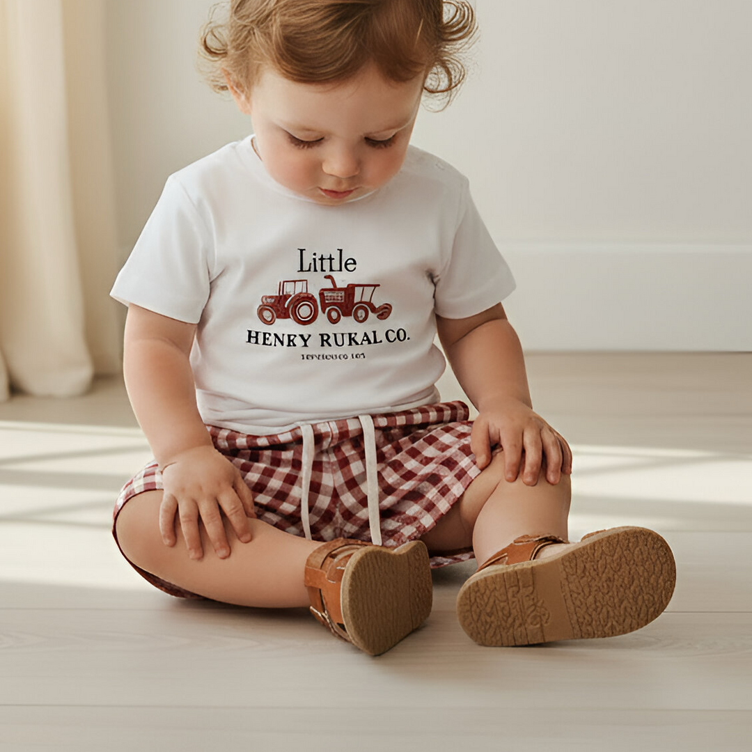 Baby Boys Tractor Tee - Red 26