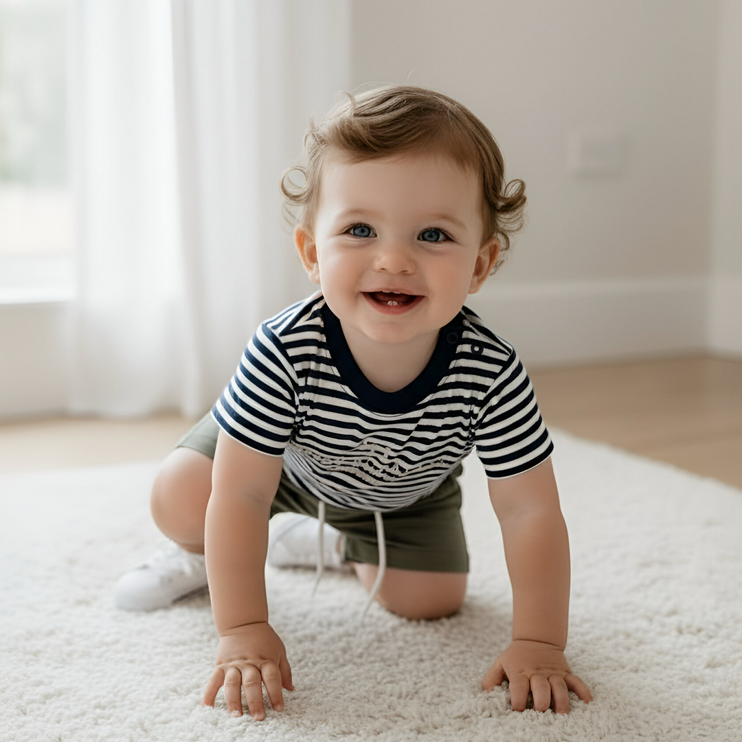Baby Boys Henry Rural Co Tee - Navy White Stripe 26