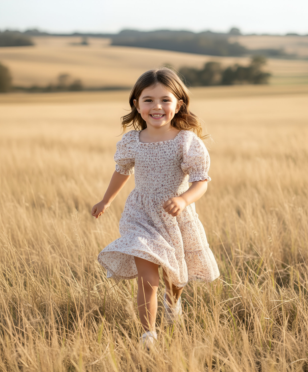 Girls Daisy Dress -  Pink Floral