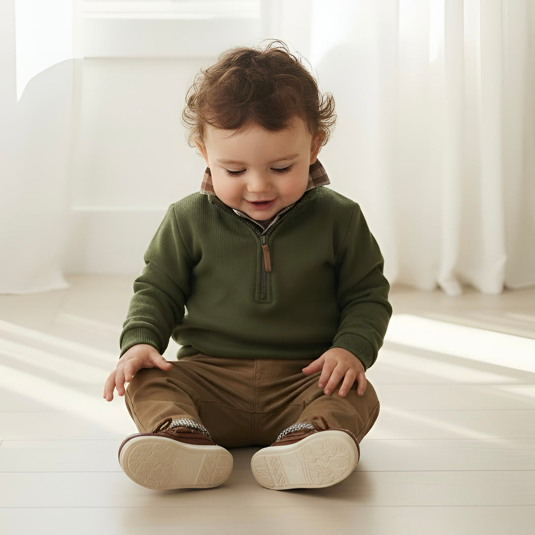 Baby Boys Harry Jumper - Dark Olive