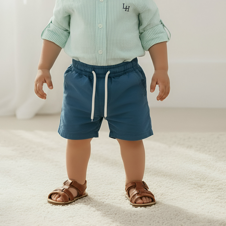 Baby Boys Sonny Short - Blue Linen 26