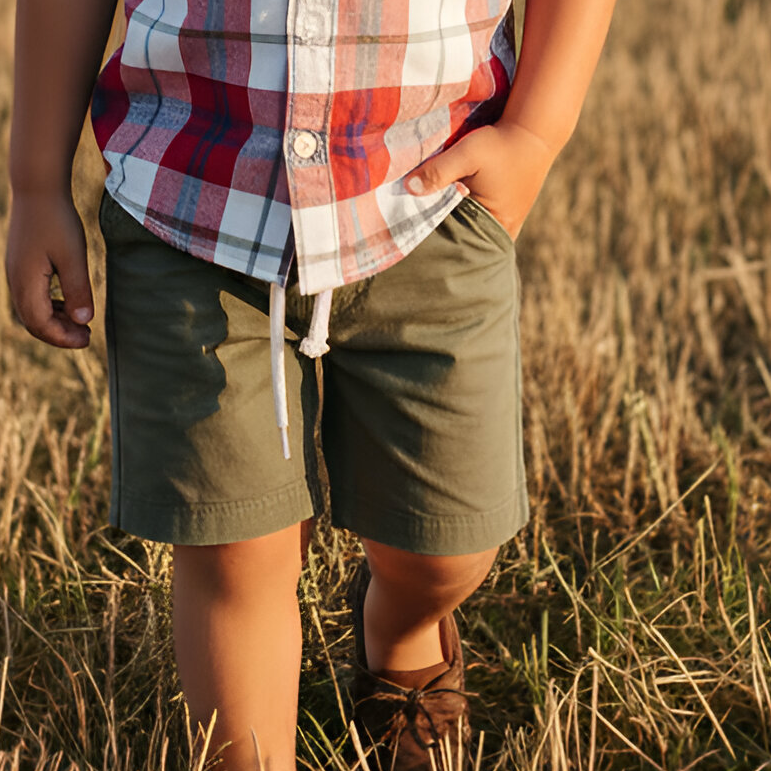 Boys Sonny Shorts - Green Linen