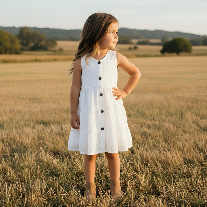 Girls Alice Dress - White