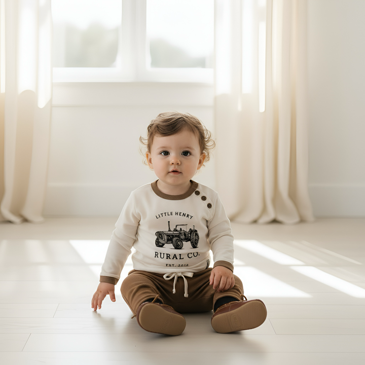 Baby Boys LS Graphic Tee - Vintage Tractor