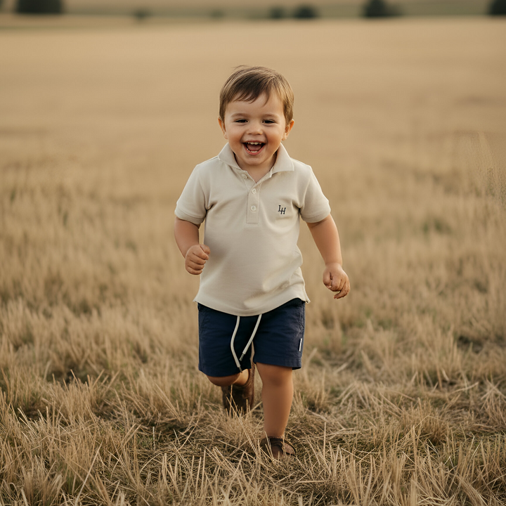 Boys Polo Shirt - Beige Grey 26
