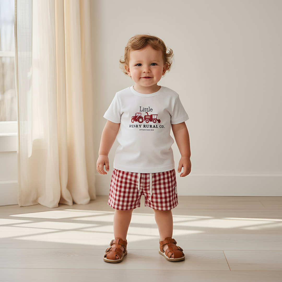 Baby Boys Tractor Tee - Red 26
