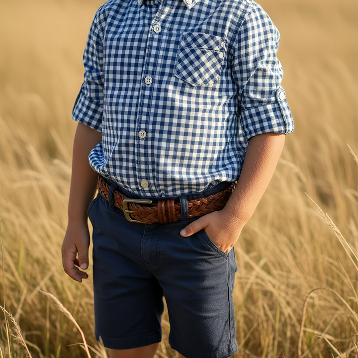 Boys Dress Shirt - Blue Check 26