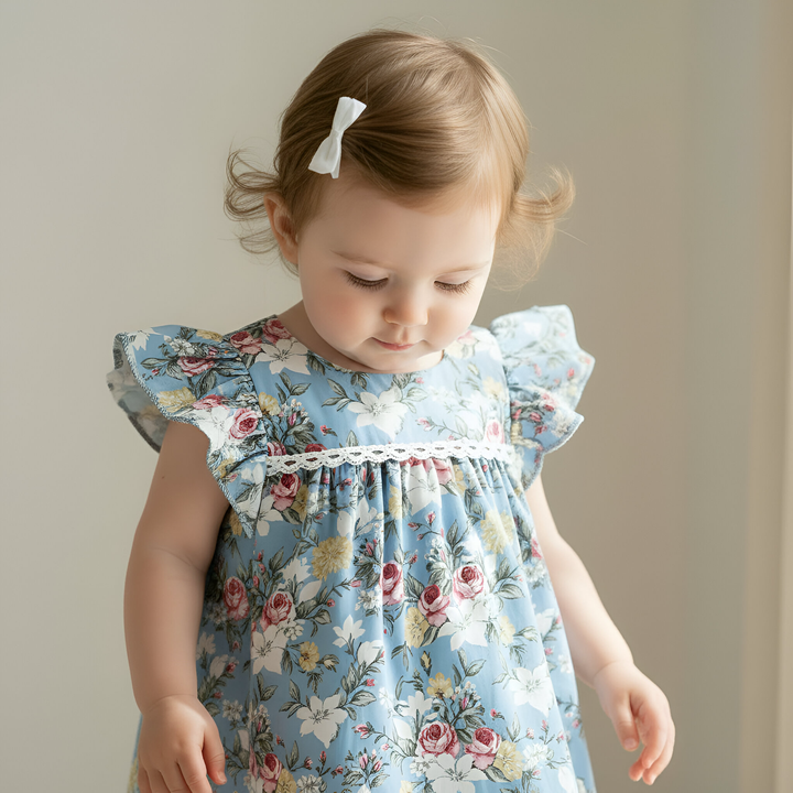 Baby Girls Maisy Dress - Blue Blossom