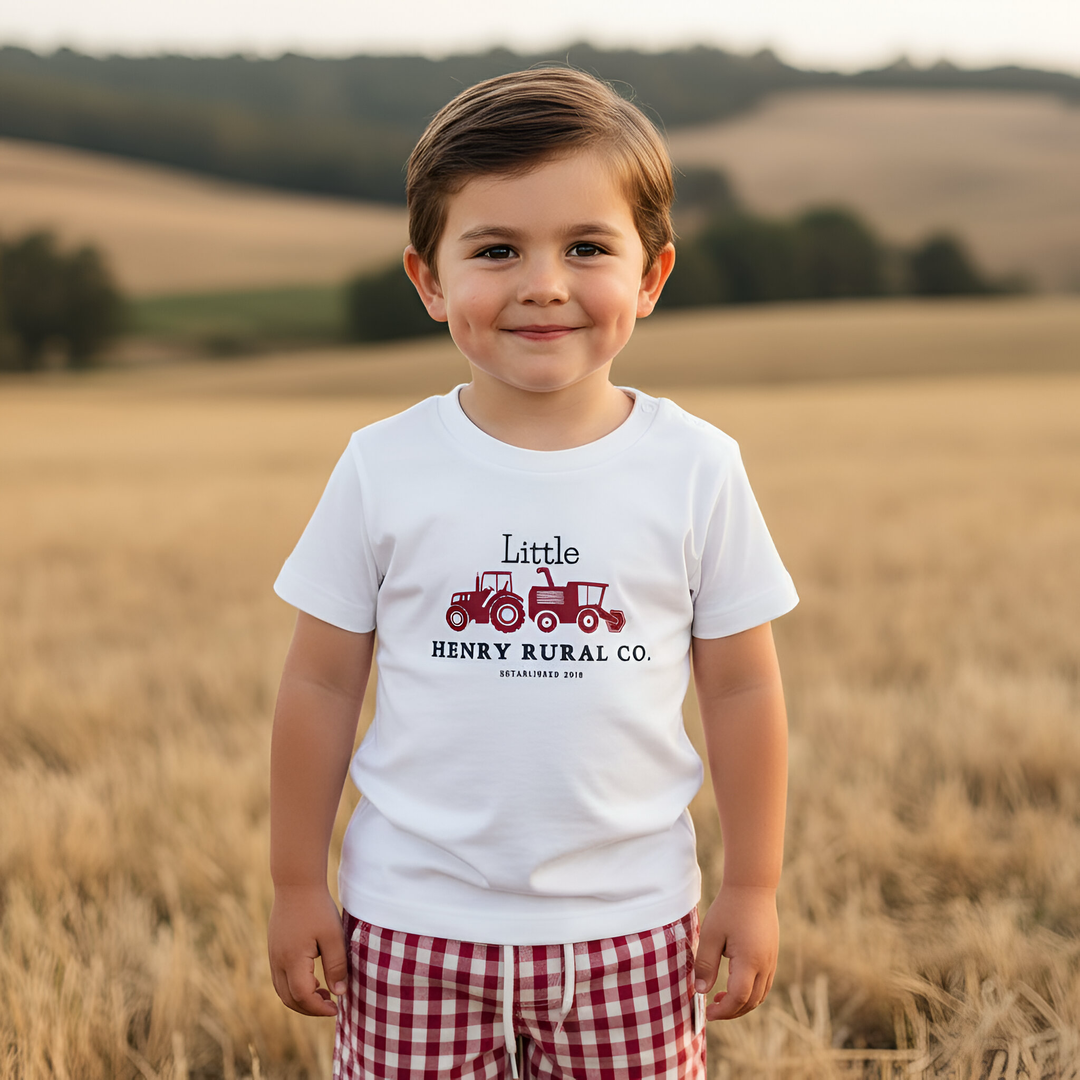Boys Tractor Tee - Red 26
