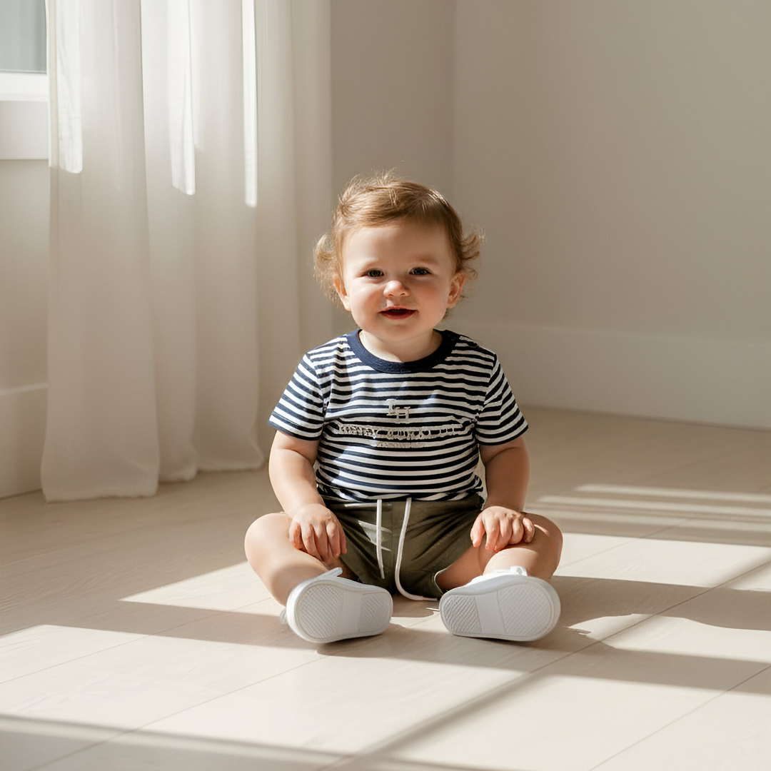 Baby Boys Henry Rural Co Tee - Navy White Stripe 26