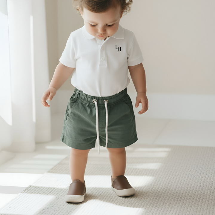 Baby Boys Sonny Short - Green Linen