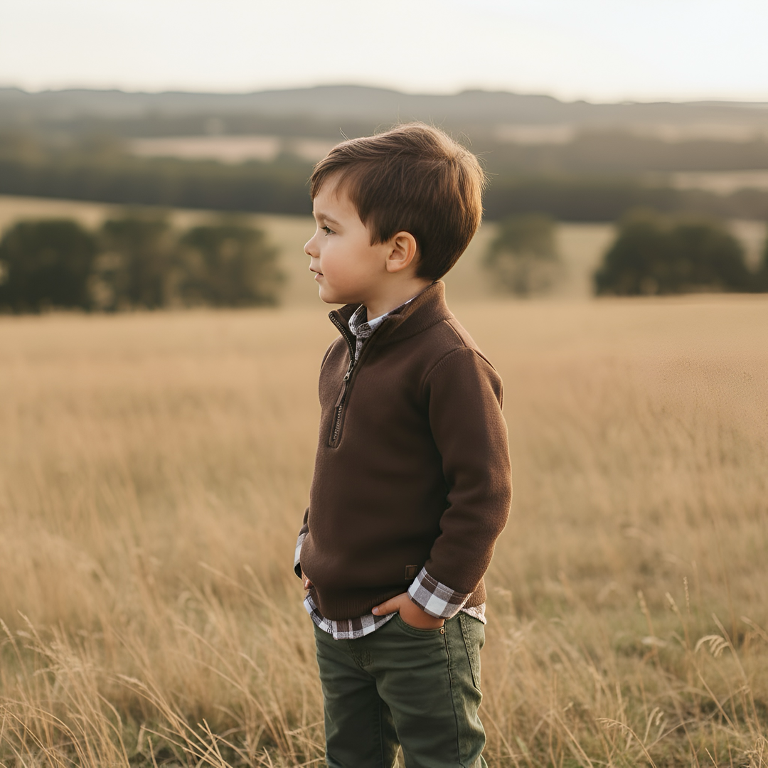 Boys Harry Jumper - Dark Chestnut