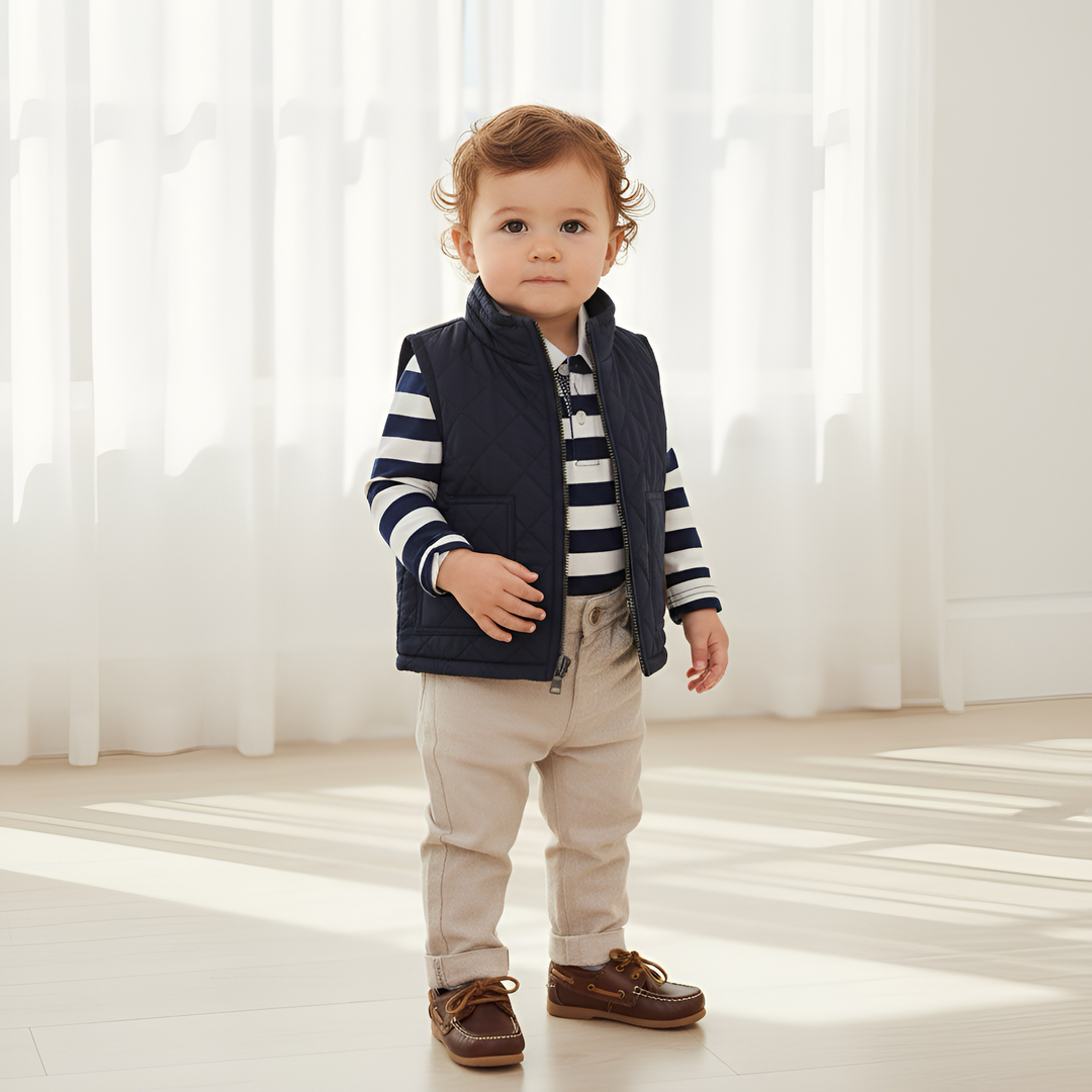 Baby Boys Campbell Vest - Navy