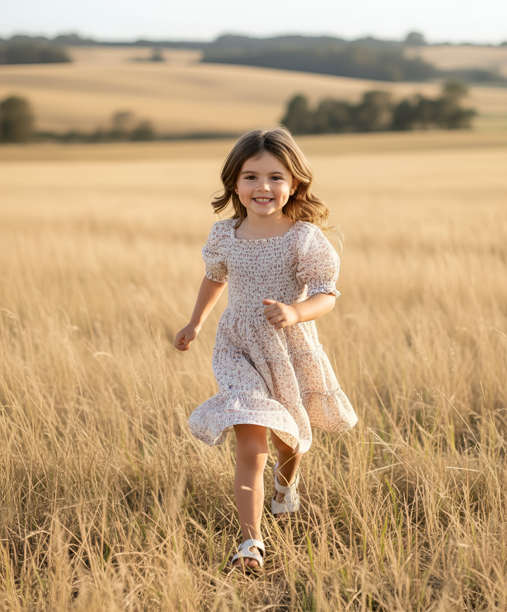 Girls Daisy Dress -  Pink Floral
