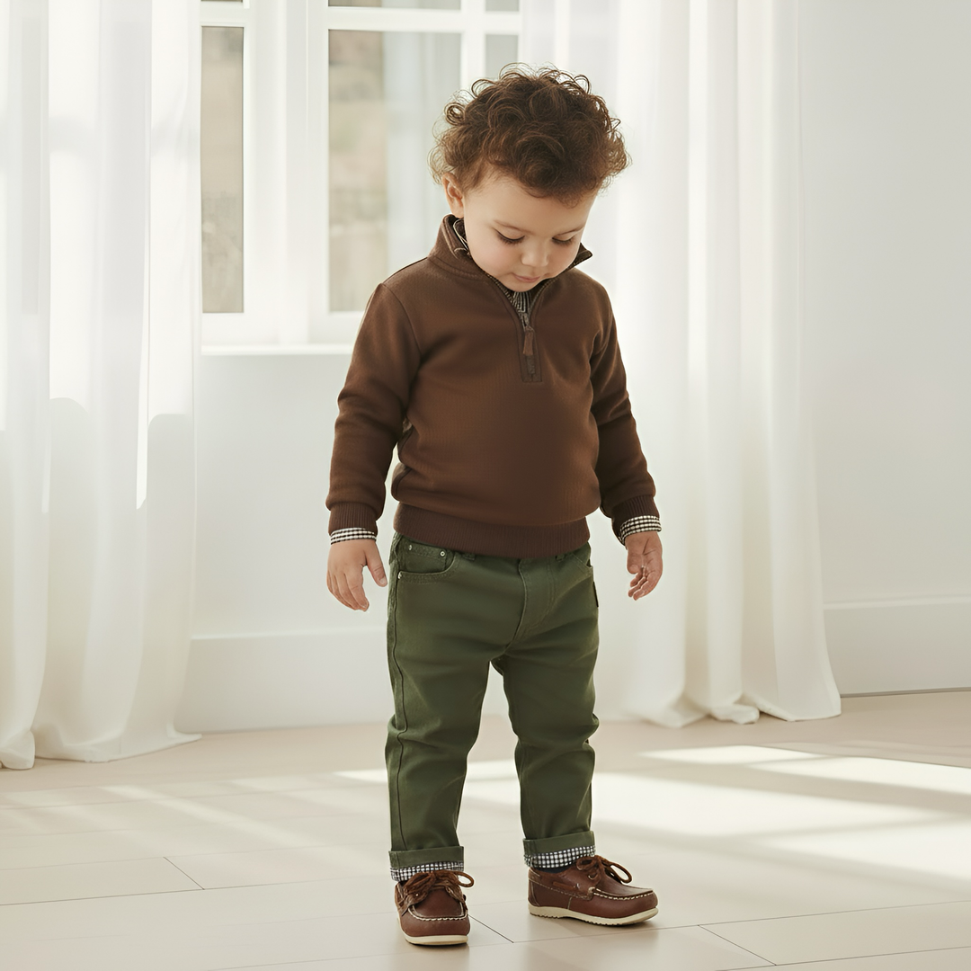 Baby Boys Harry Jumper - Dark Chestnut