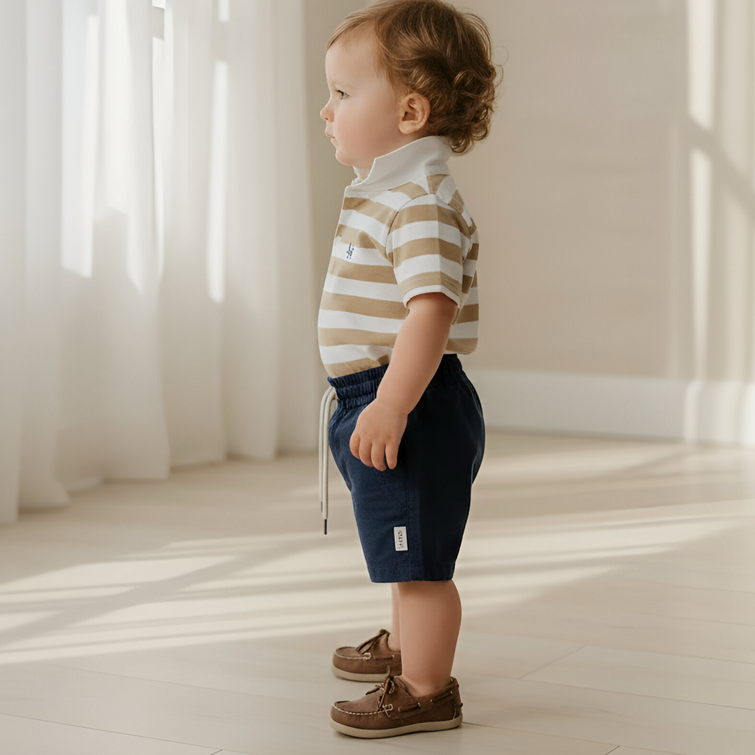 Baby Boys Sonny Short - Navy Linen