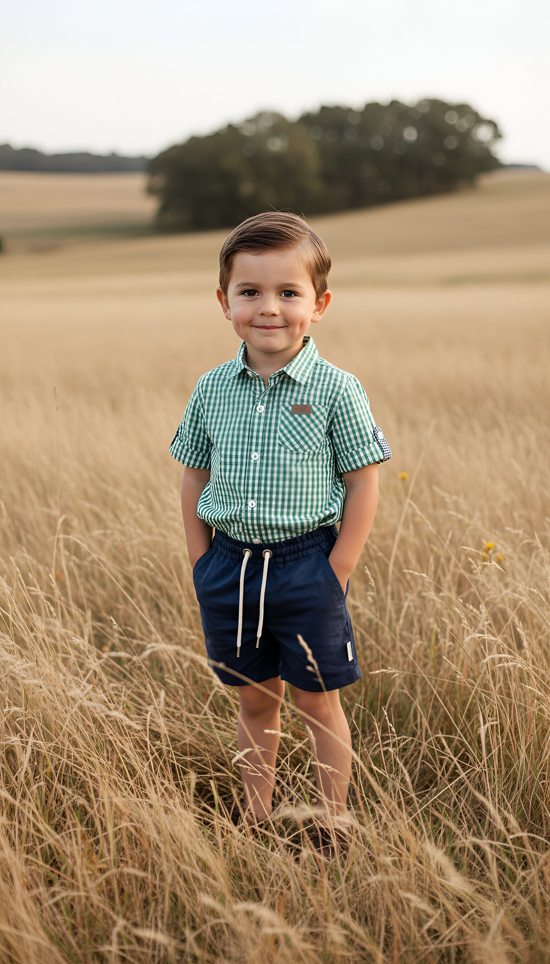 Boys Sonny Shorts - Navy Linen