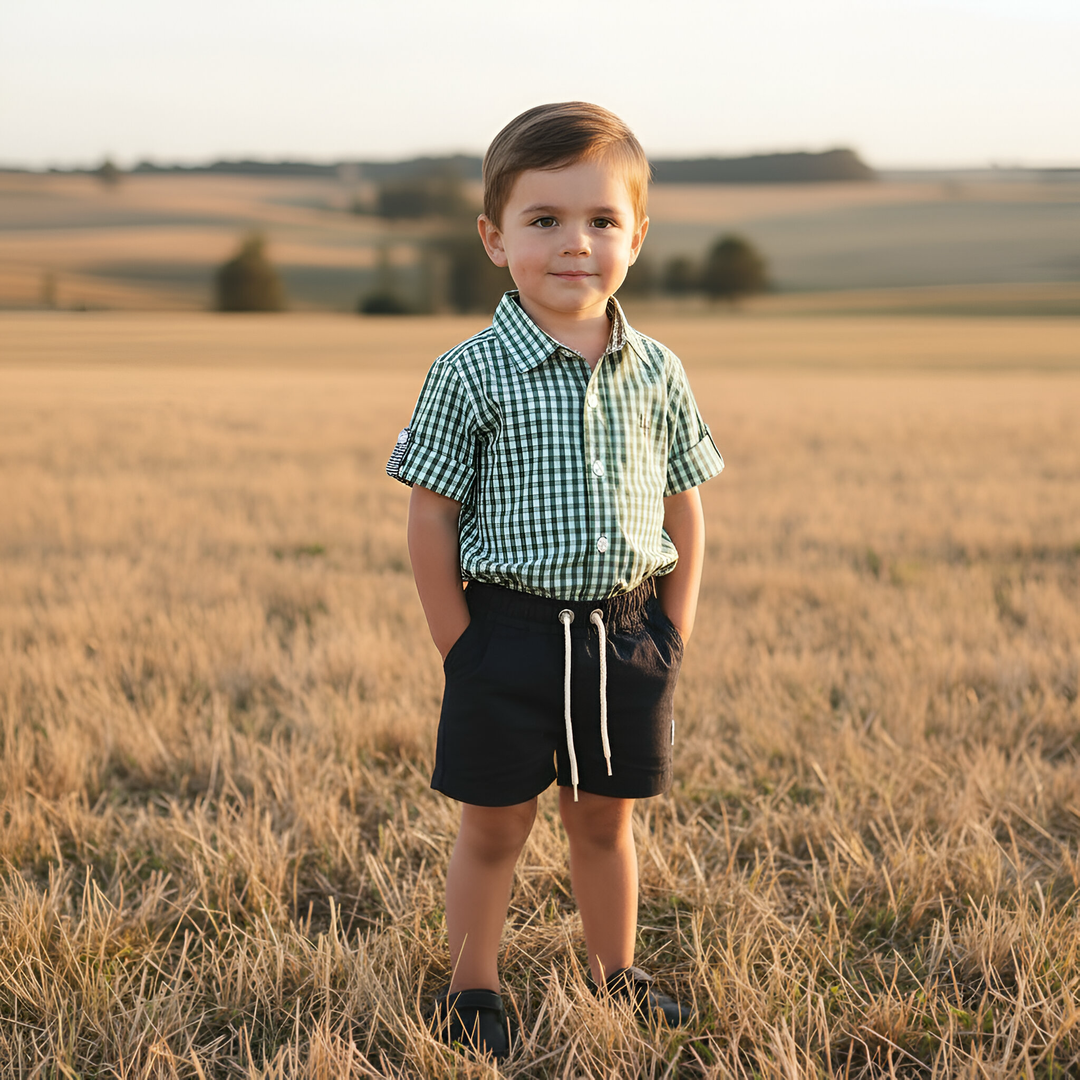 Boys Sonny Shorts - Navy Linen