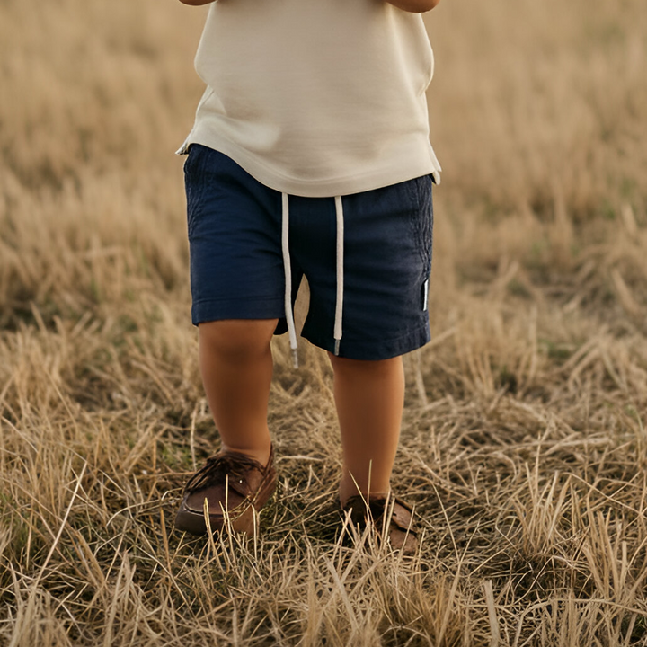 Boys Sonny Shorts - Navy Linen 26
