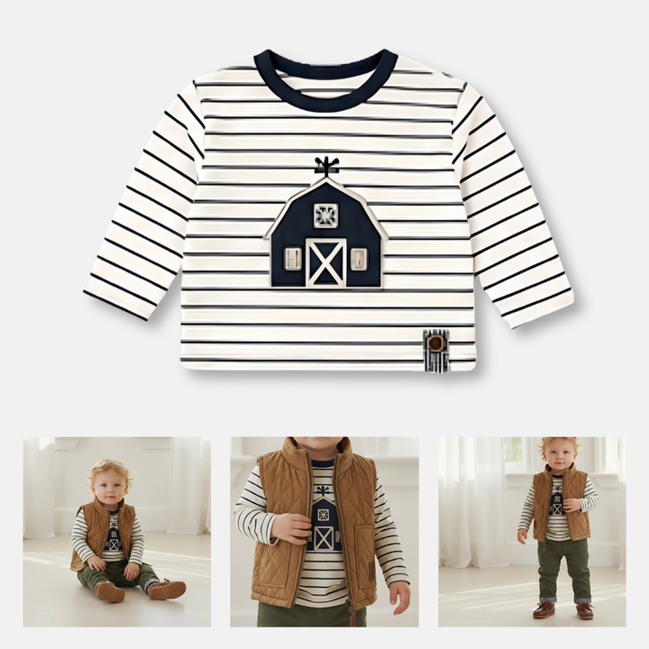 Baby Boys LS Applique Tee - Barn
