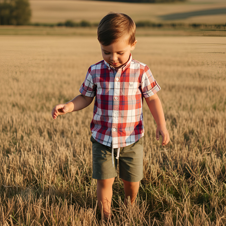 Boys Sonny Shorts - Green Linen