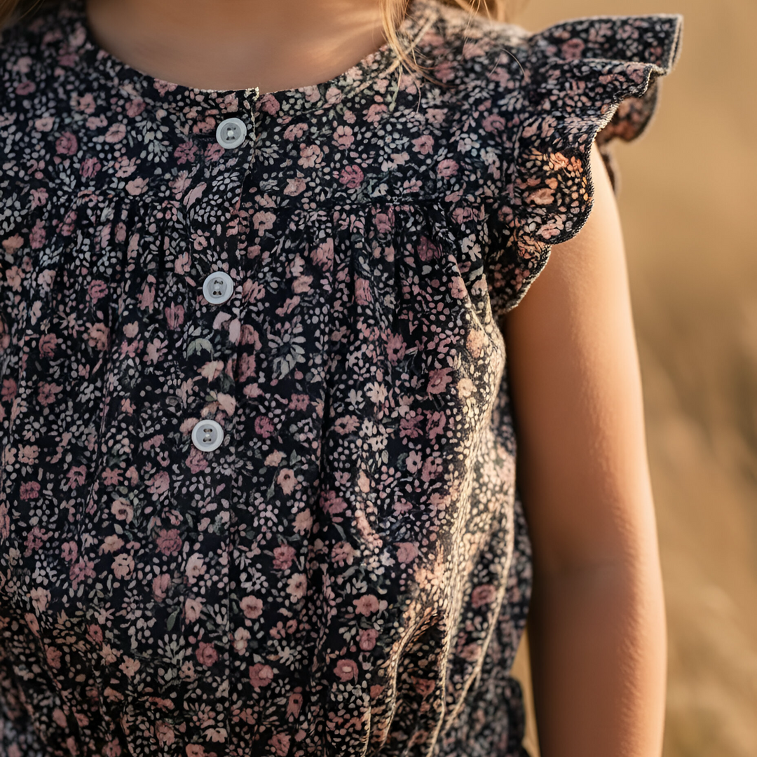 Girls Chloe Playsuit - Vintage Posy