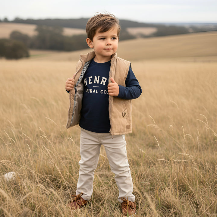 Boys LS Tee - Henry Rural Co - Navy